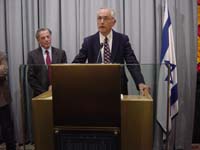 John Bahcall at the Israeli President's House, Dan David Prize, Jerusalem 2003