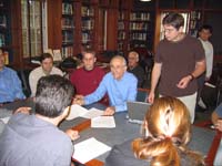 John and Astrophysics members, IAS library, 2005